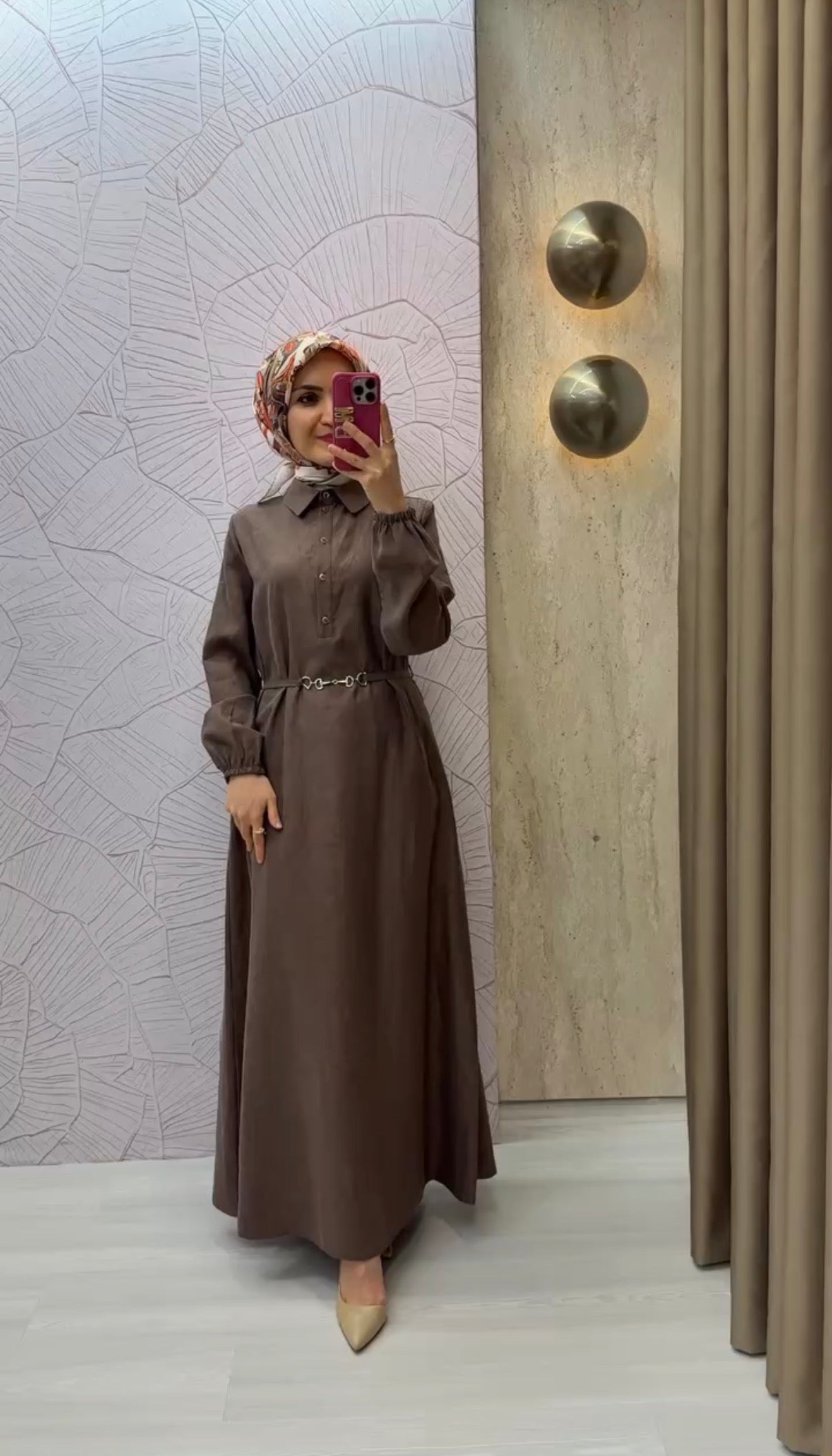 NİHAN Yarım Patlı Kuşaklı Elbise / 3294