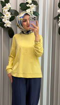 KAYRA Nakış Aplikeli Modal Sweatshirt / 70001
