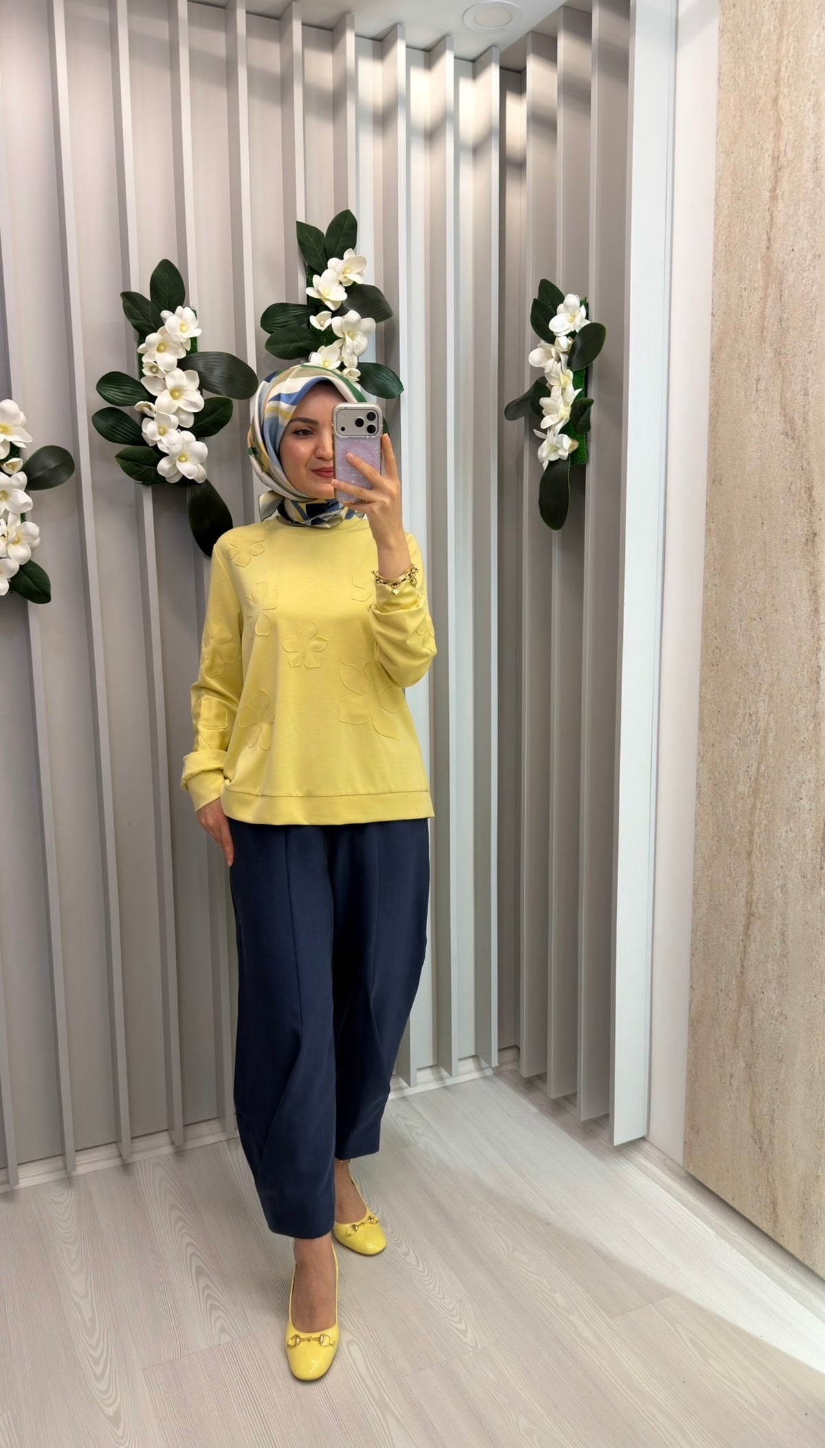 KAYRA Nakış Aplikeli Modal Sweatshirt / 70001