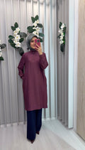 ARMİNE TREND Yarım Fermuarlı Kolları Lastikli Çilek Kumaş Tunik / 26YT462