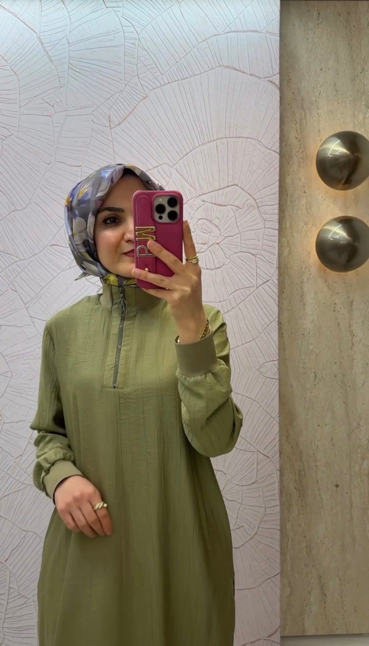 ARMİNE TREND Yarım Fermuarlı Kolları Lastikli Çilek Kumaş Tunik / 26YT462