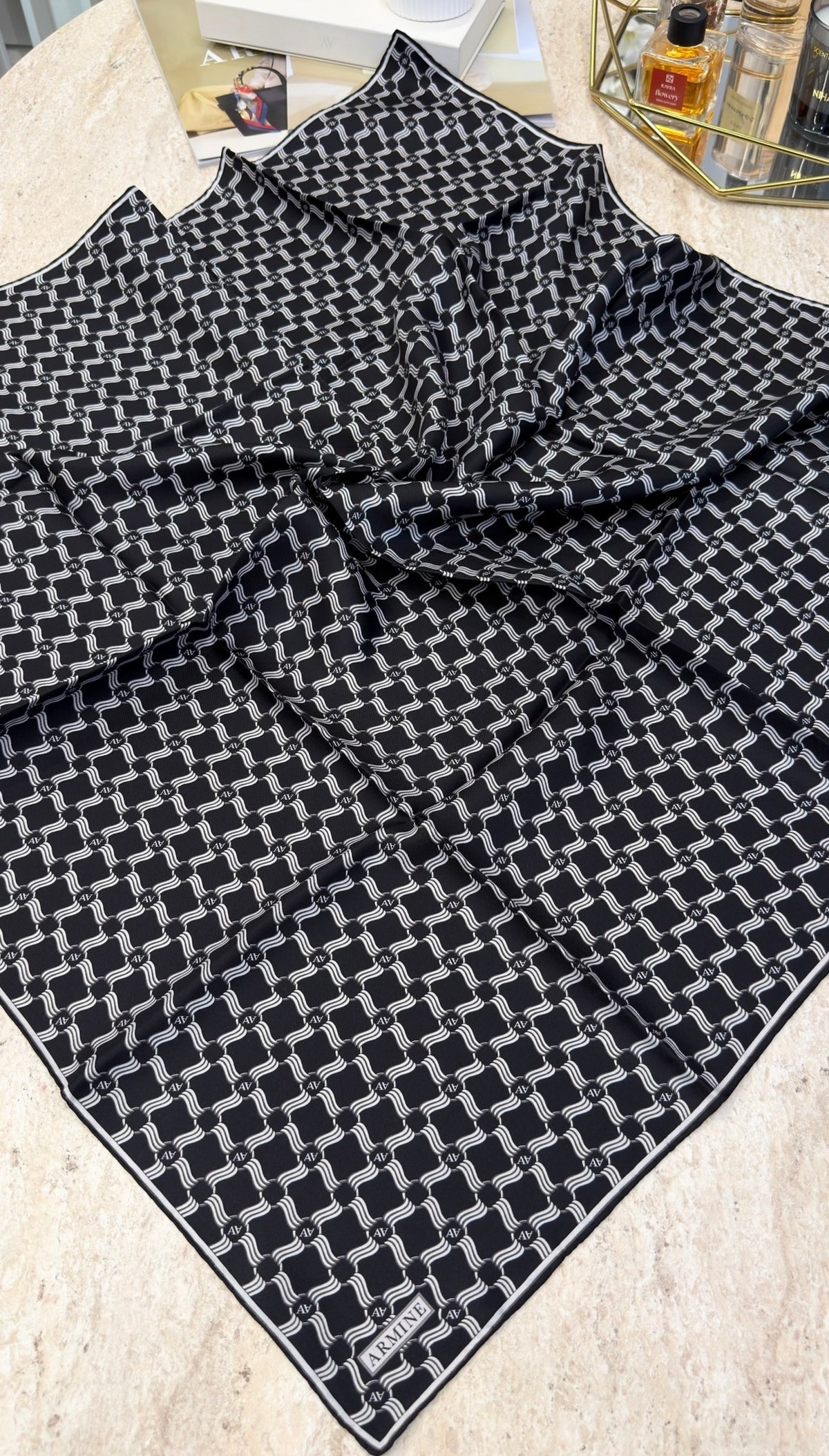 ARMİNE Saf İpek Twill Eşarp 9636D