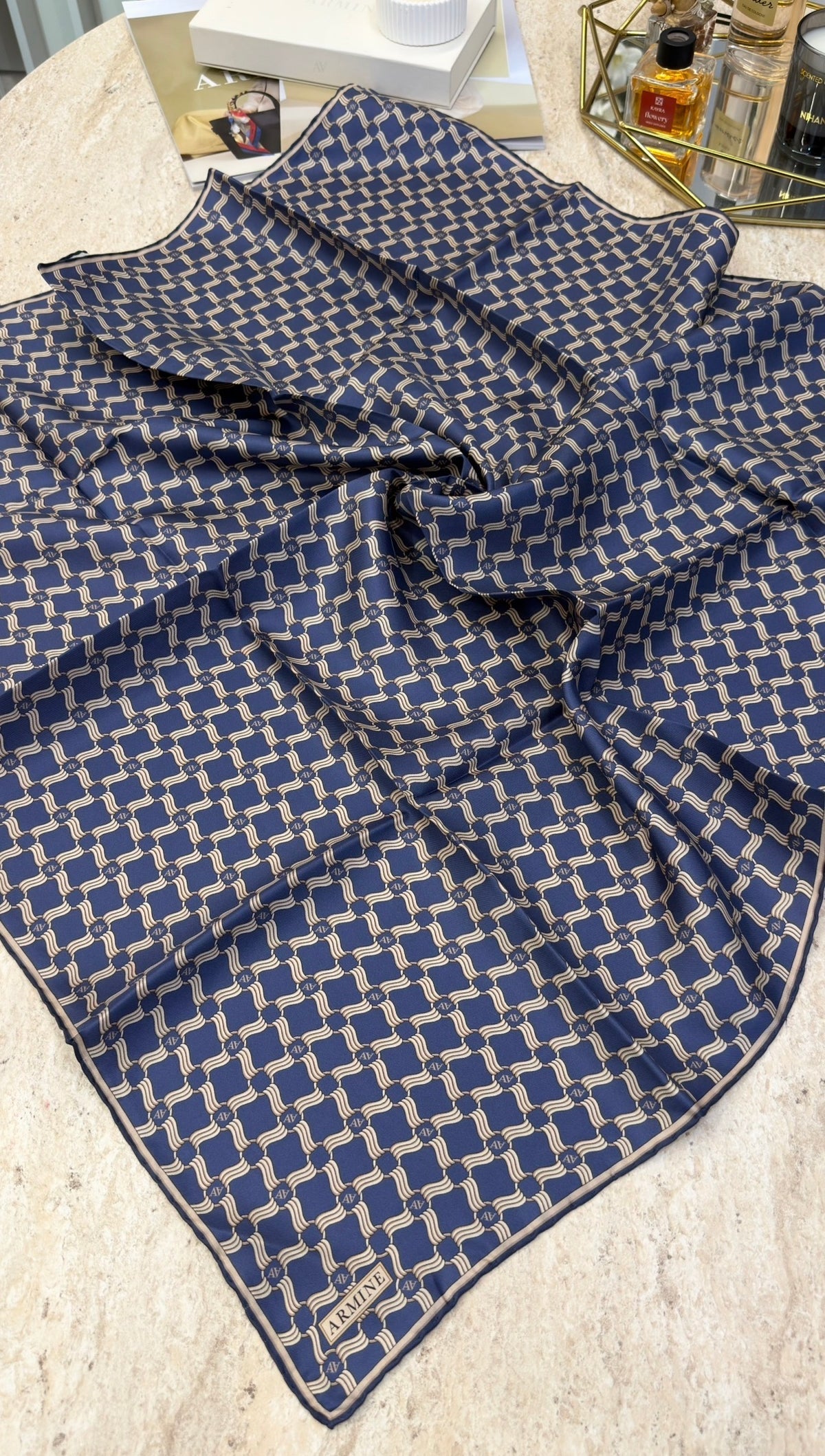 ARMİNE Saf İpek Twill Eşarp 9636D