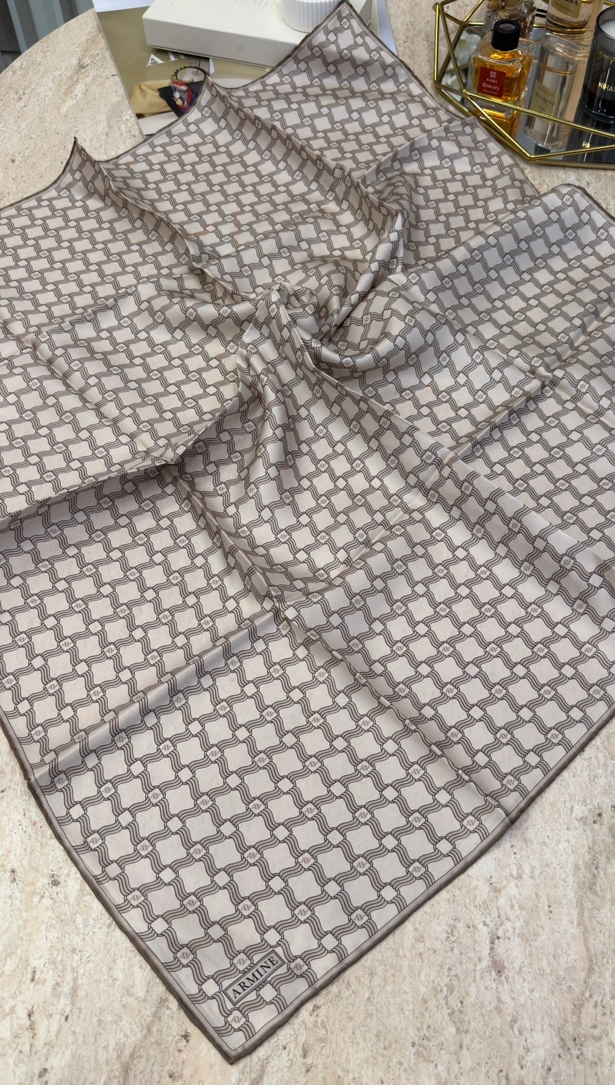 ARMİNE Saf İpek Twill Eşarp 9636D