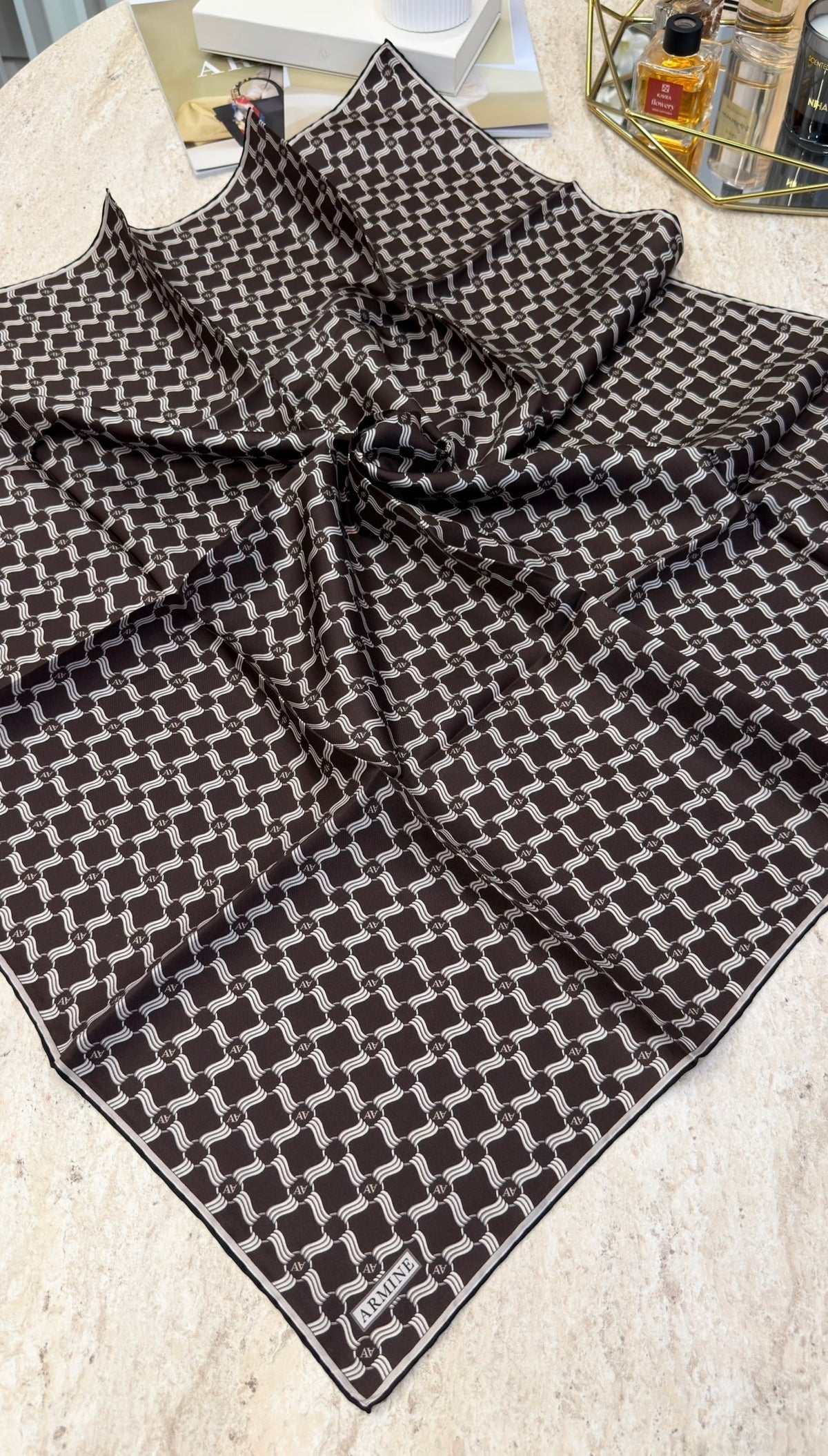 ARMİNE Saf İpek Twill Eşarp 9636D