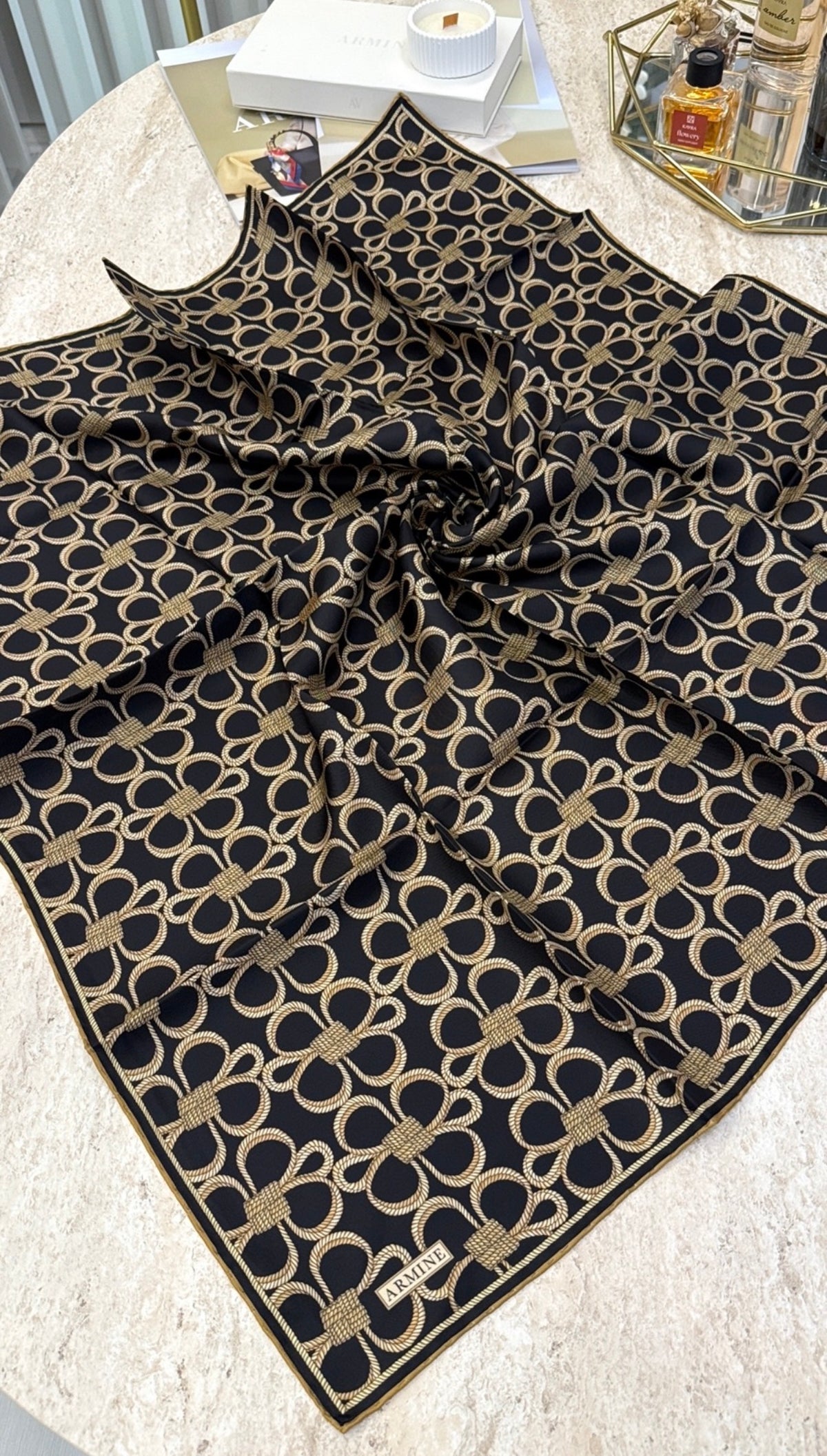 ARMİNE Saf İpek Twill Eşarp 9638D