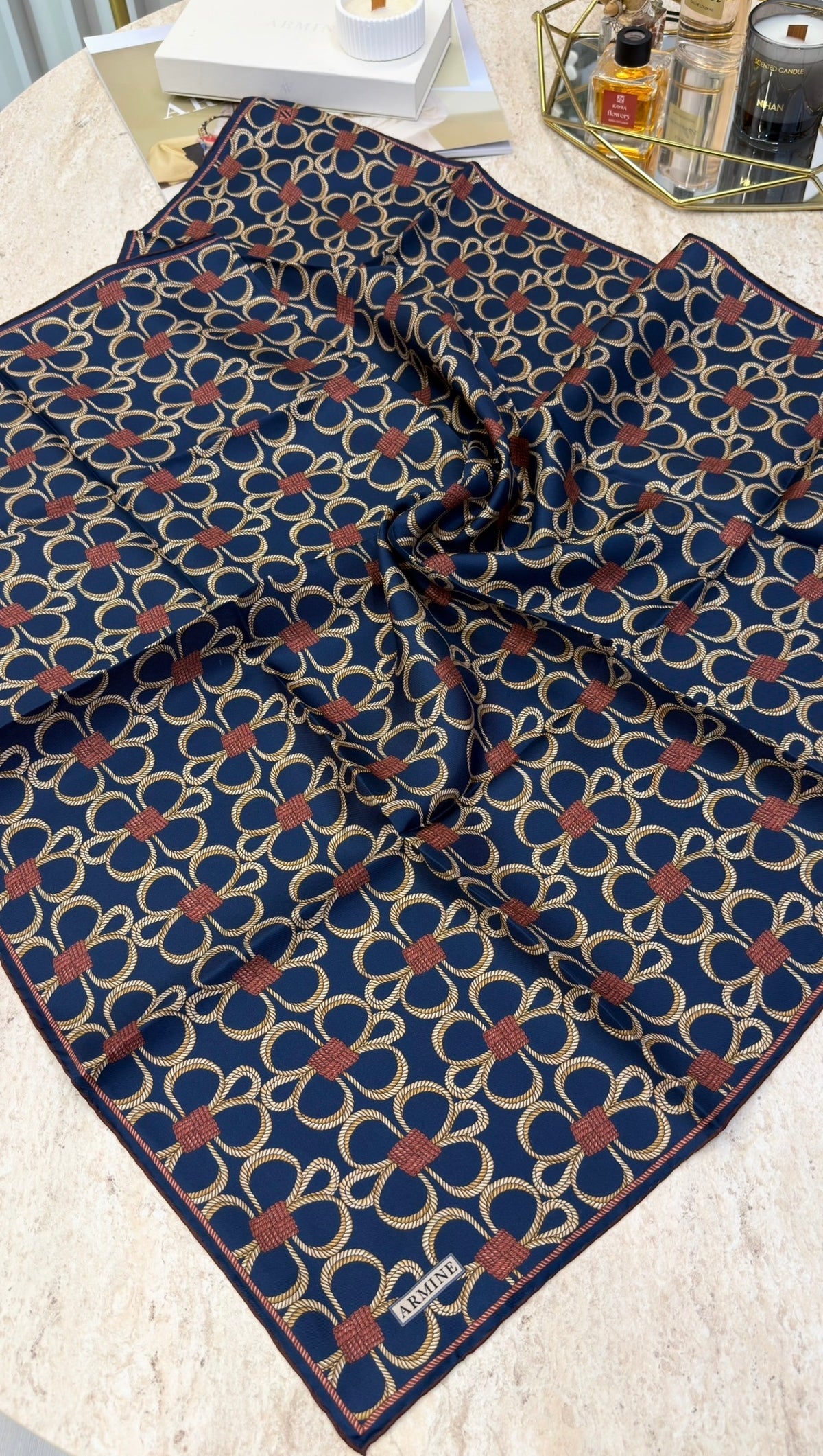 ARMİNE Saf İpek Twill Eşarp 9638D