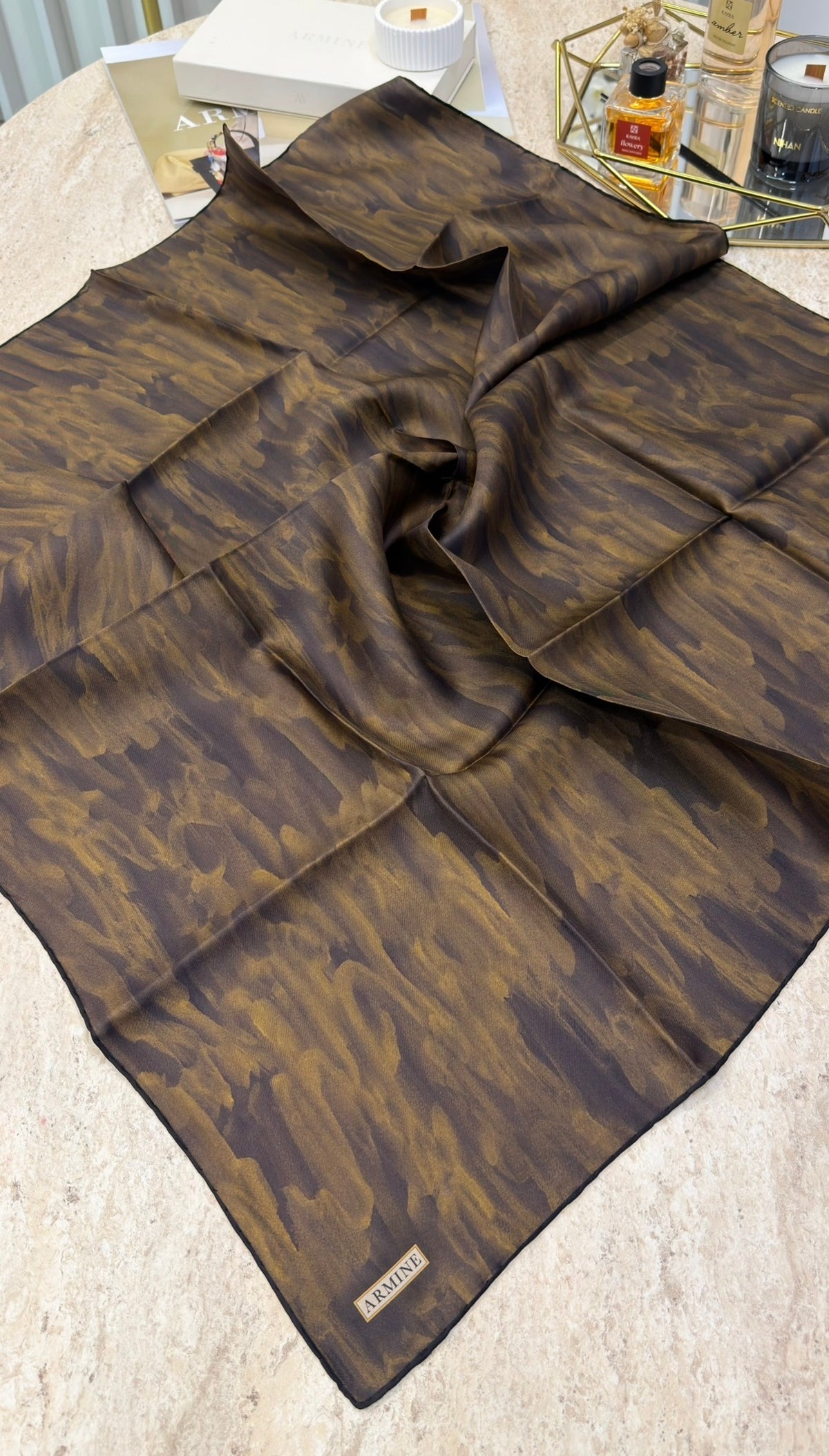ARMİNE Saf İpek Twill Eşarp 9630D