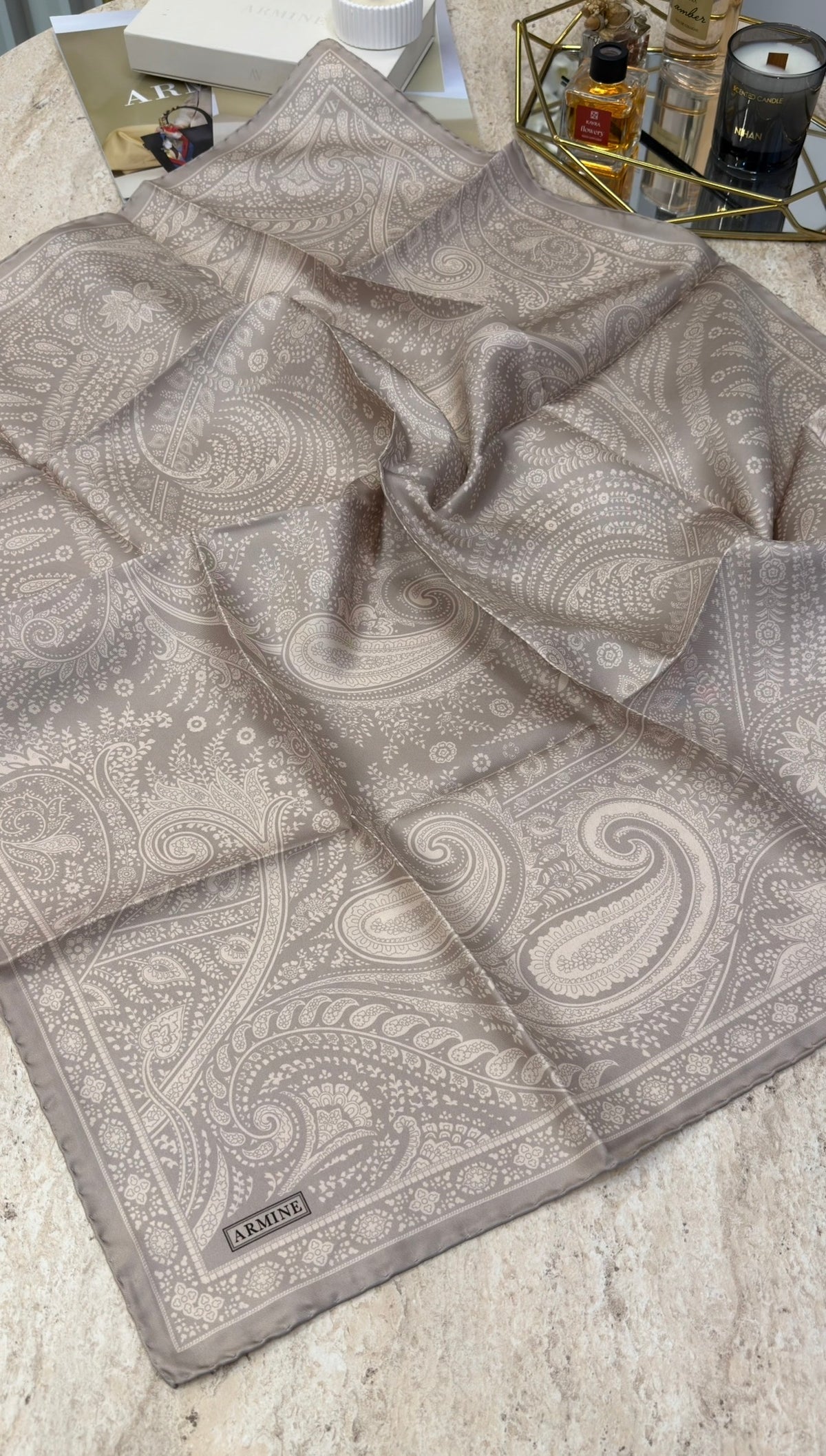 ARMİNE Saf İpek Twill Eşarp 9640D