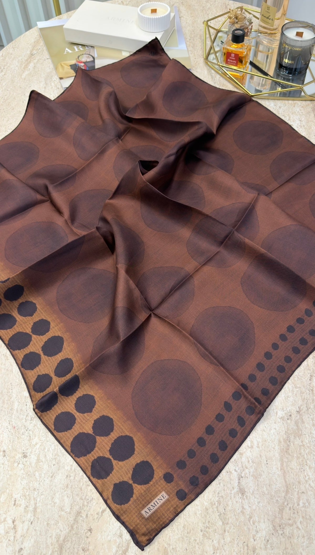 ARMİNE Saf İpek Twill Eşarp 9637D