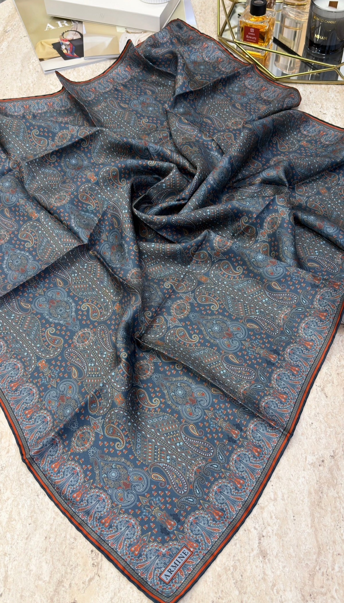 ARMİNE Saf İpek Twill Eşarp 9631D