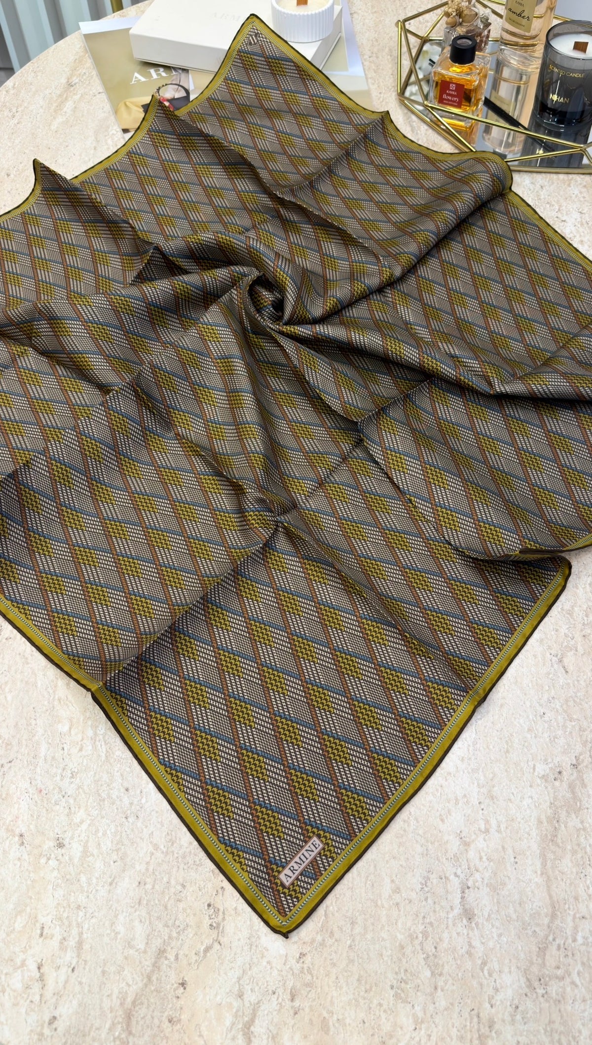 ARMİNE Saf İpek Twill Eşarp 9626D