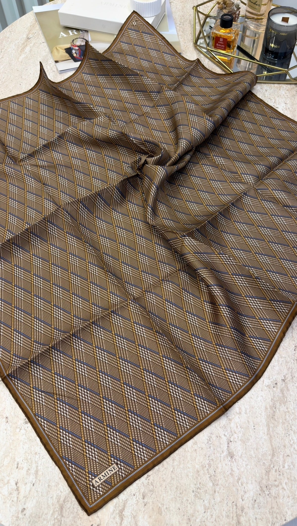 ARMİNE Saf İpek Twill Eşarp 9626D