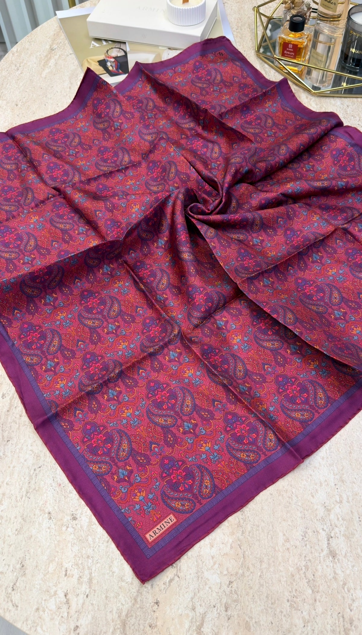 ARMİNE Saf İpek Twill Eşarp 9609D