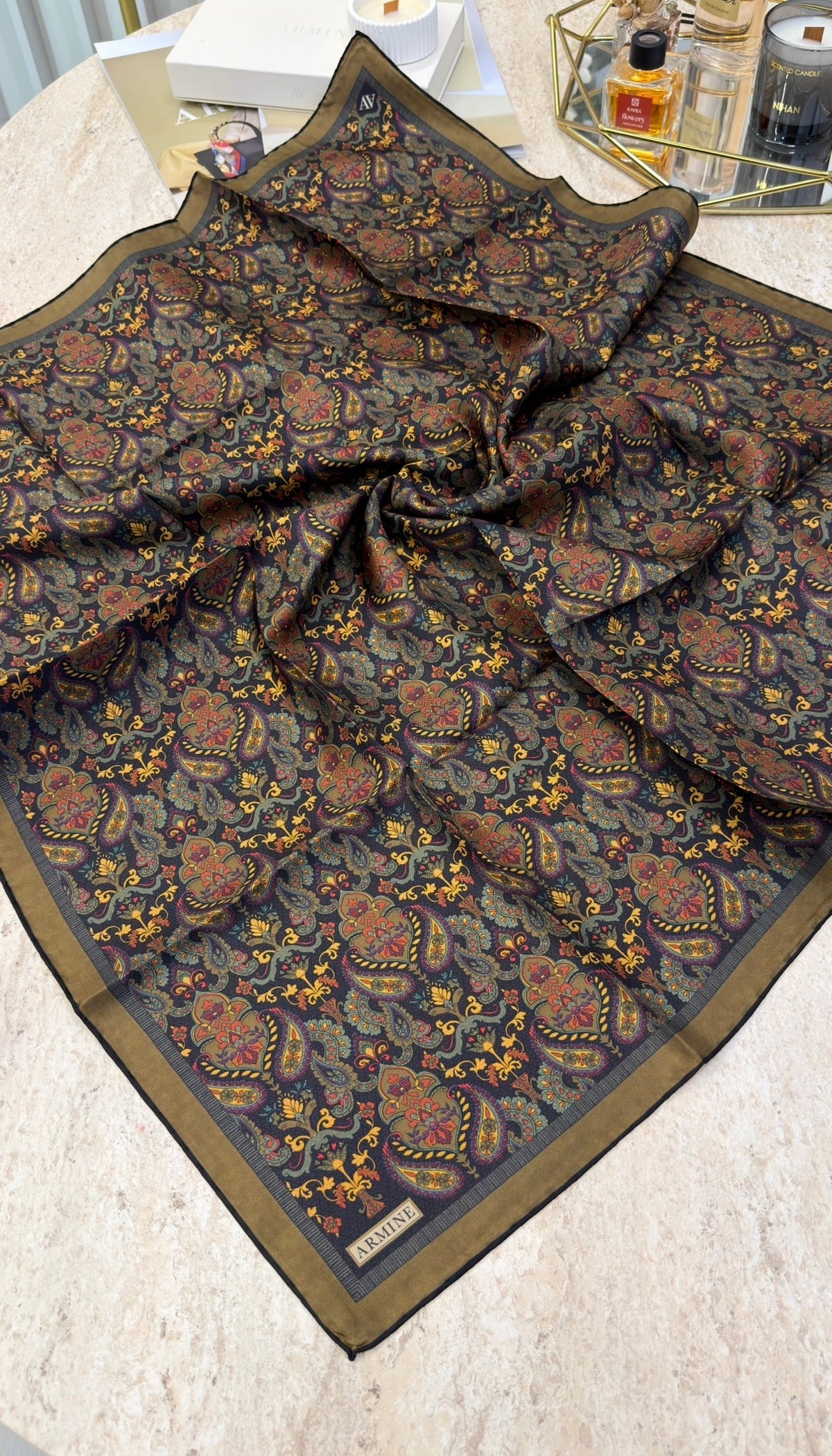 ARMİNE Saf İpek Twill Eşarp 9609D