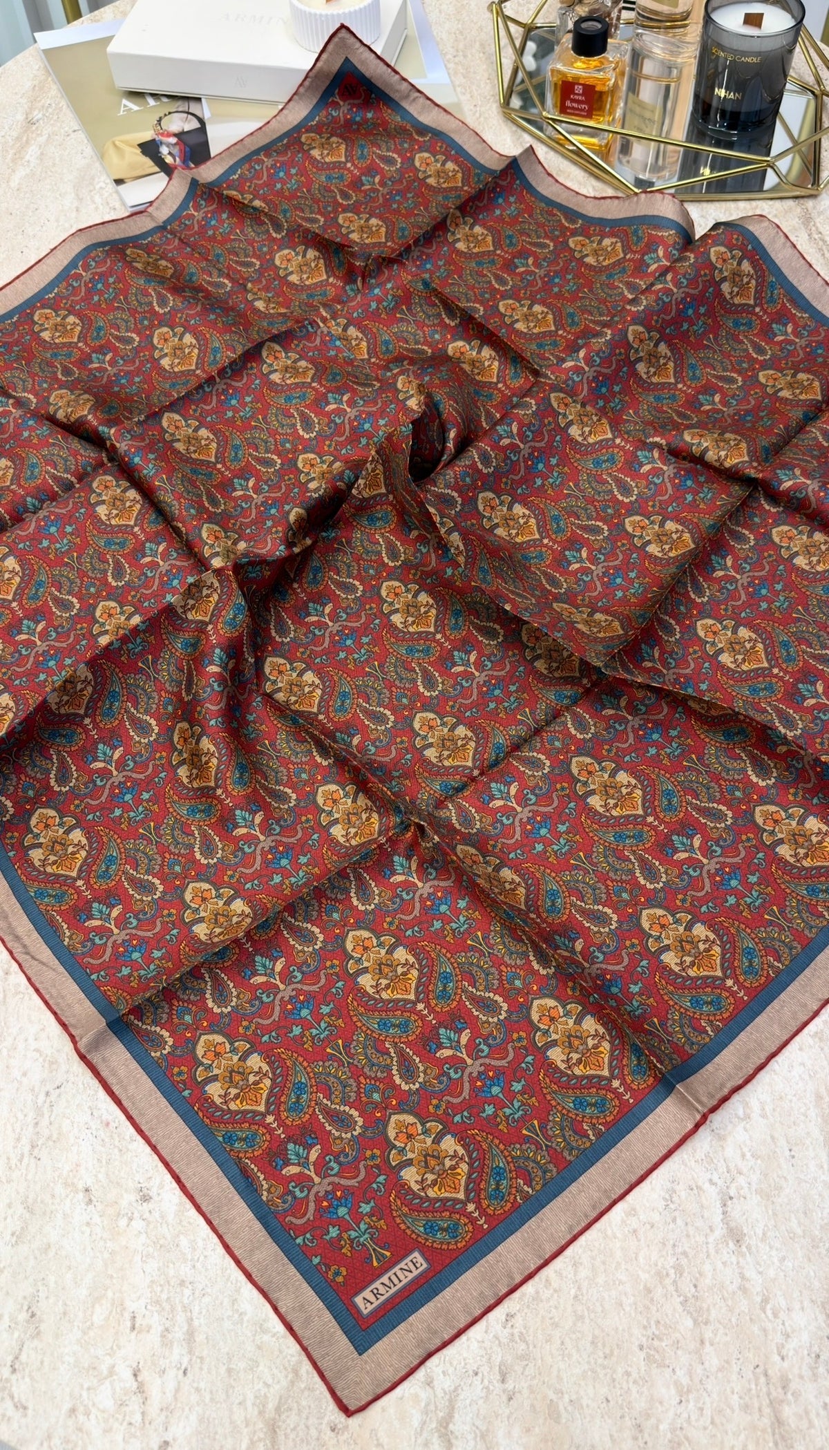 ARMİNE Saf İpek Twill Eşarp 9609D