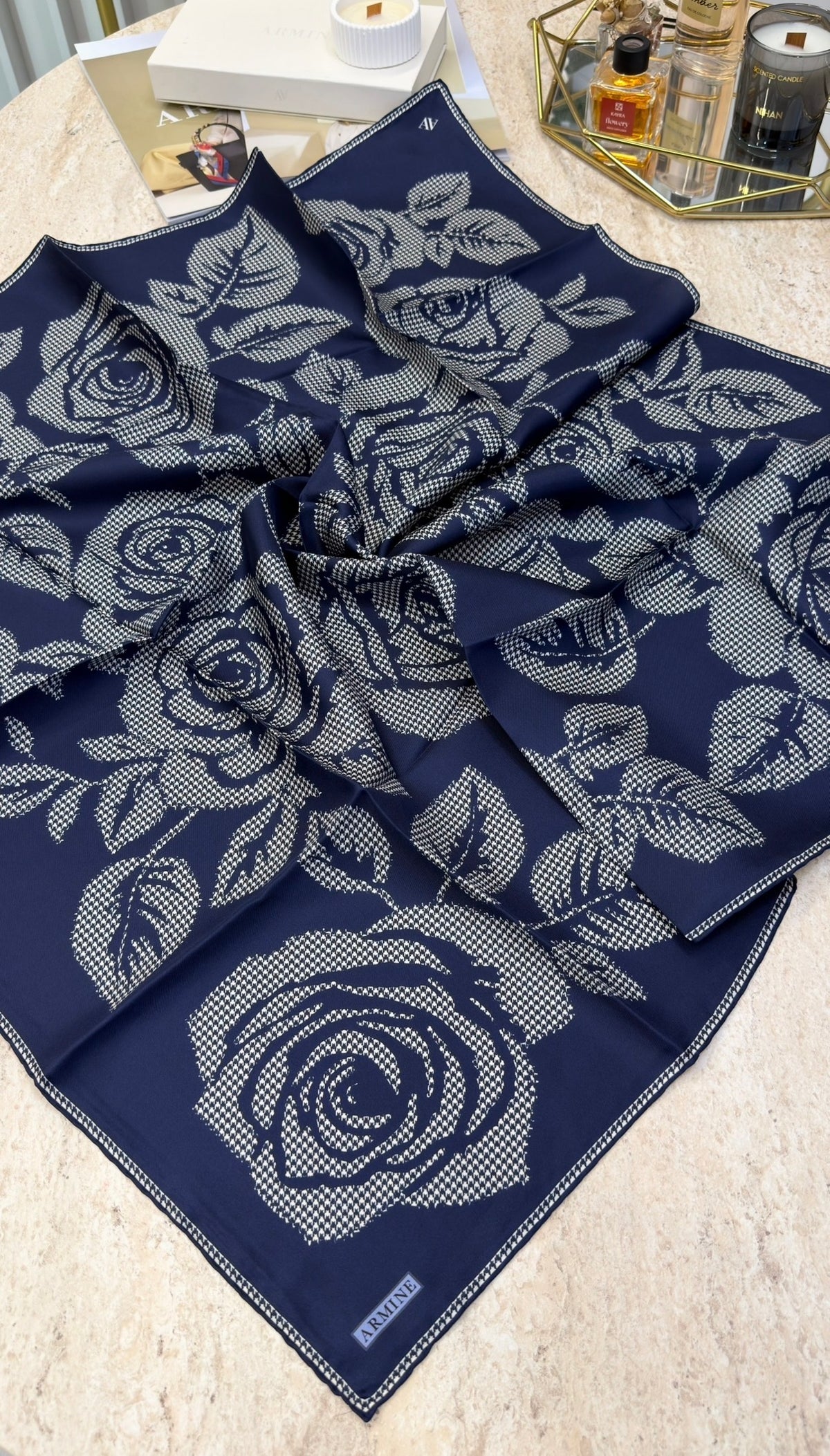 ARMİNE Saf İpek Twill Eşarp 9645D