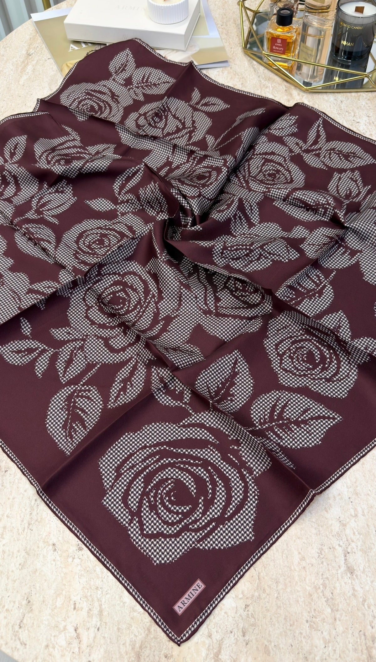 ARMİNE Saf İpek Twill Eşarp 9645D