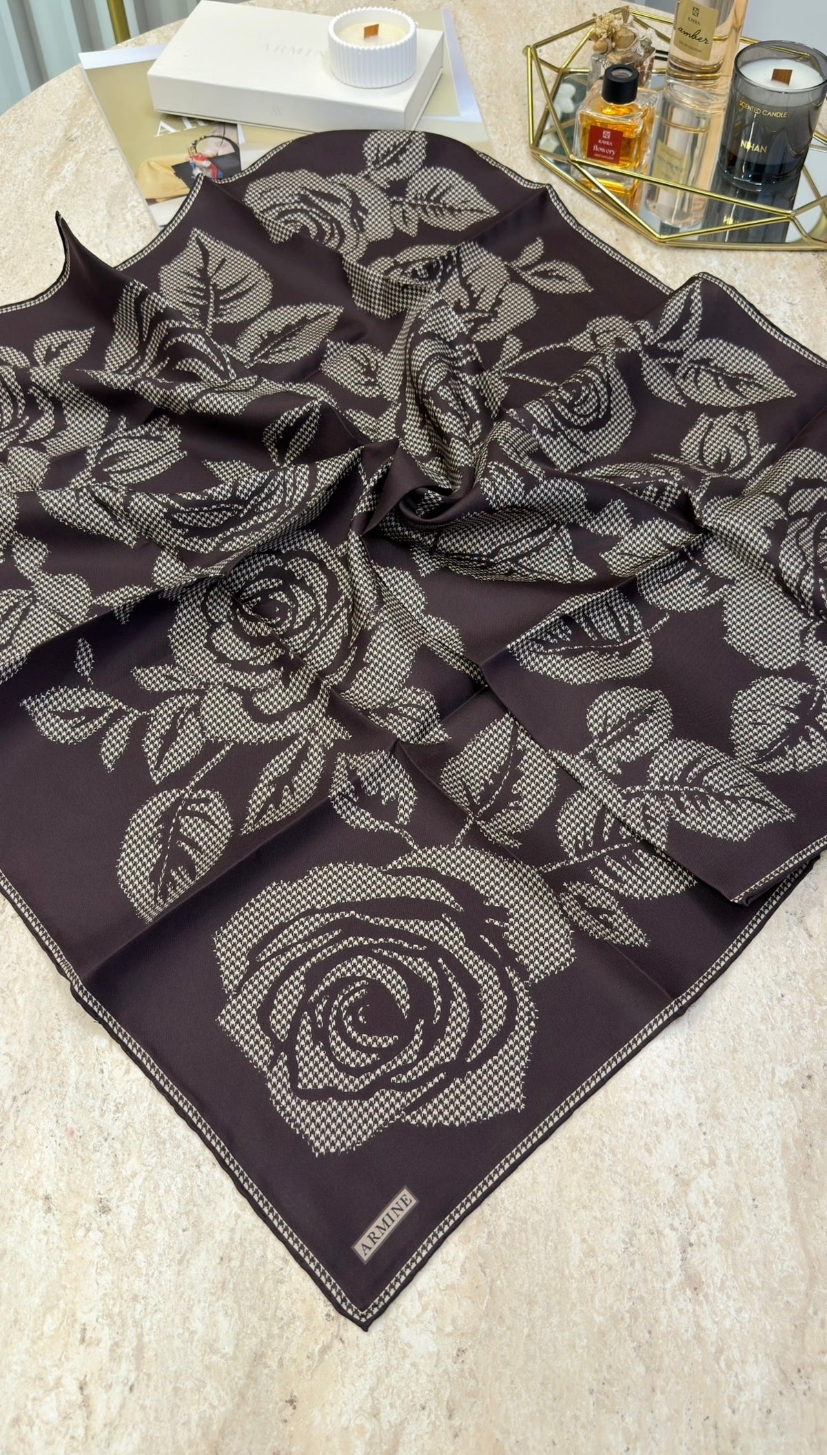 ARMİNE Saf İpek Twill Eşarp 9645D