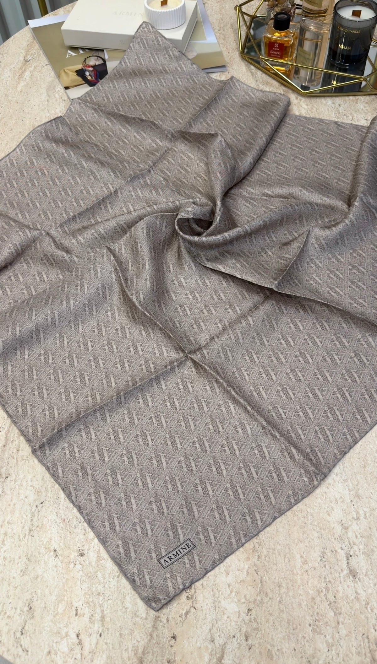 ARMİNE Saf İpek Twill Eşarp 9625D
