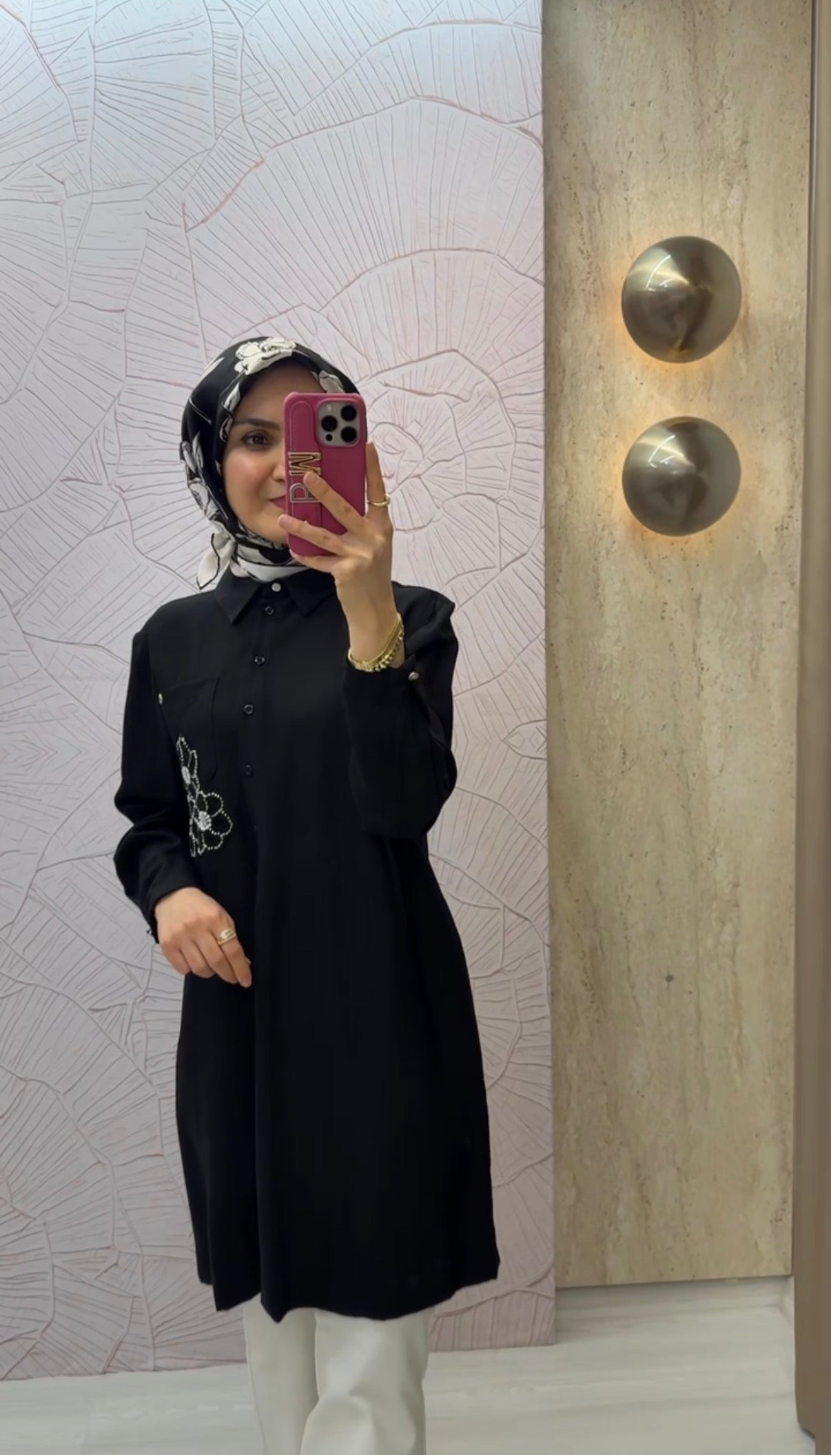 ARMİNE TREND Gömlek Yaka Çiçek Desenli Tunik / 26YT464