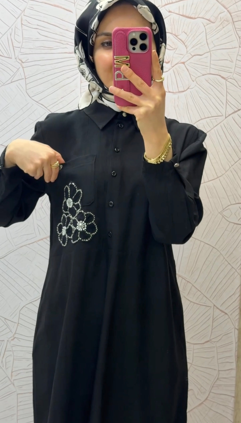 ARMİNE TREND Gömlek Yaka Çiçek Desenli Tunik / 26YT464