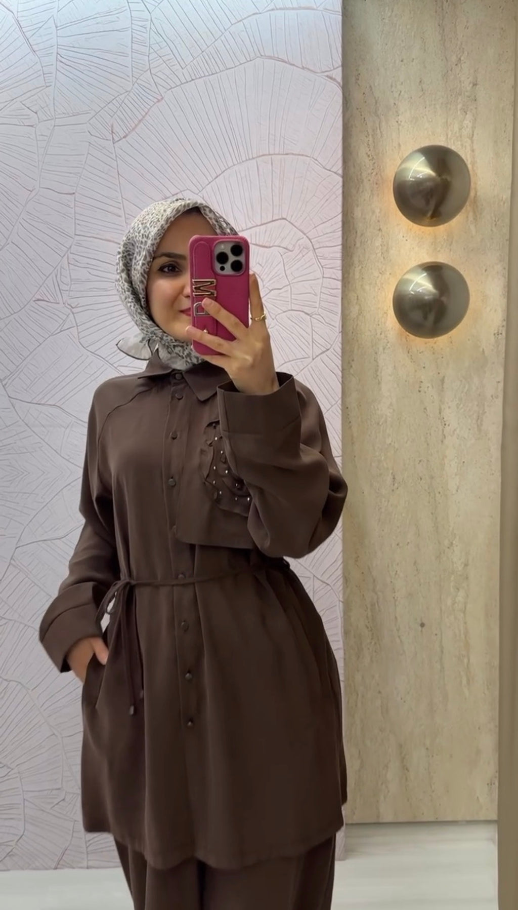 ARMİNE TREND Gülü Taş İşlemeli Beli İpli Pantolonlu İkili Takım / 26YT652