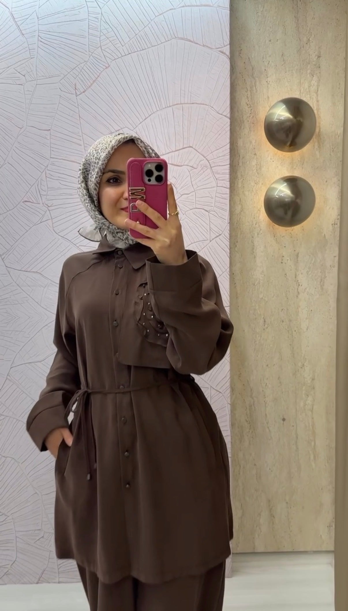 ARMİNE TREND Gülü Taş İşlemeli Beli İpli Pantolonlu İkili Takım / 26YT652