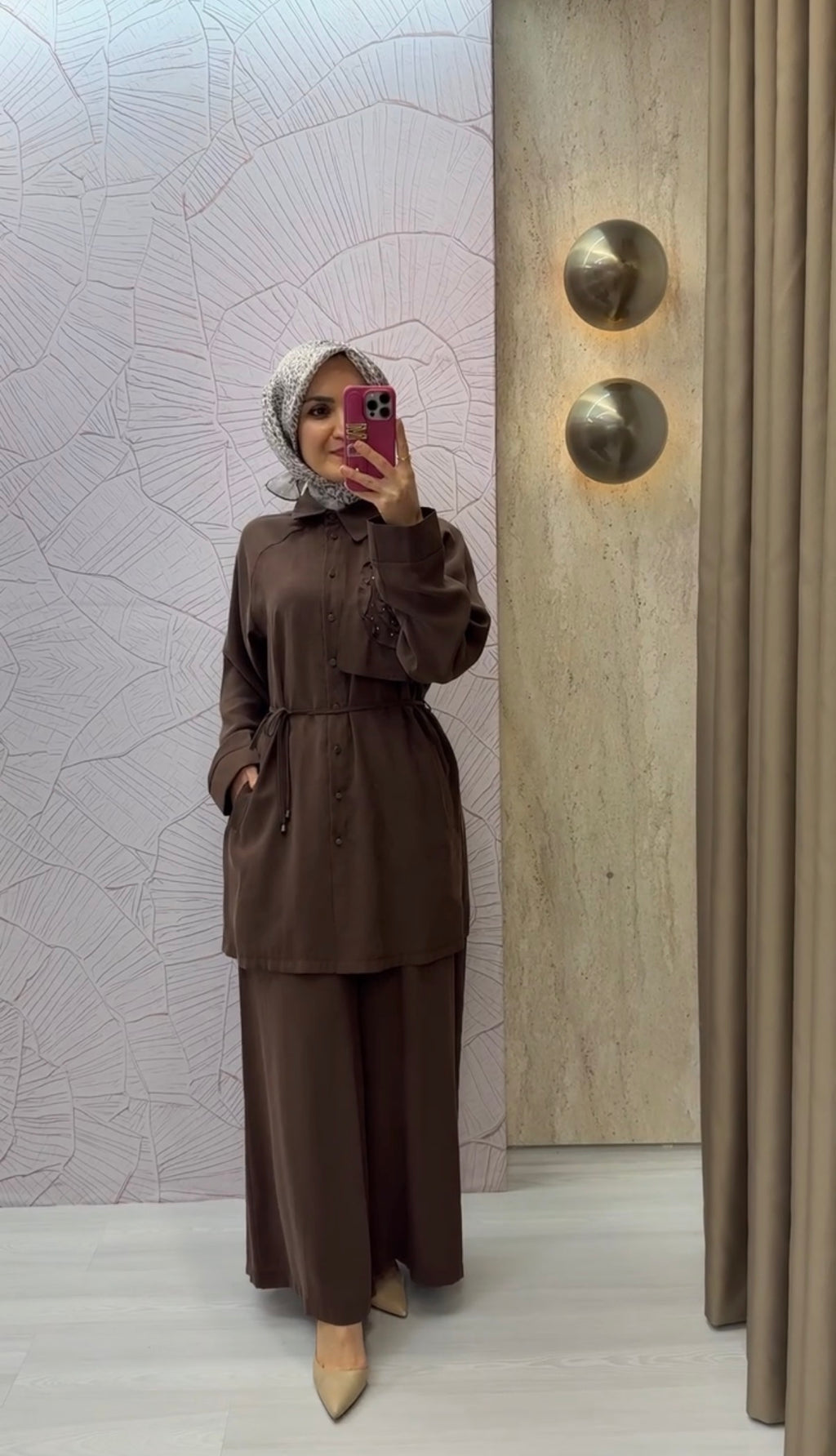 ARMİNE TREND Gülü Taş İşlemeli Beli İpli Pantolonlu İkili Takım / 26YT652