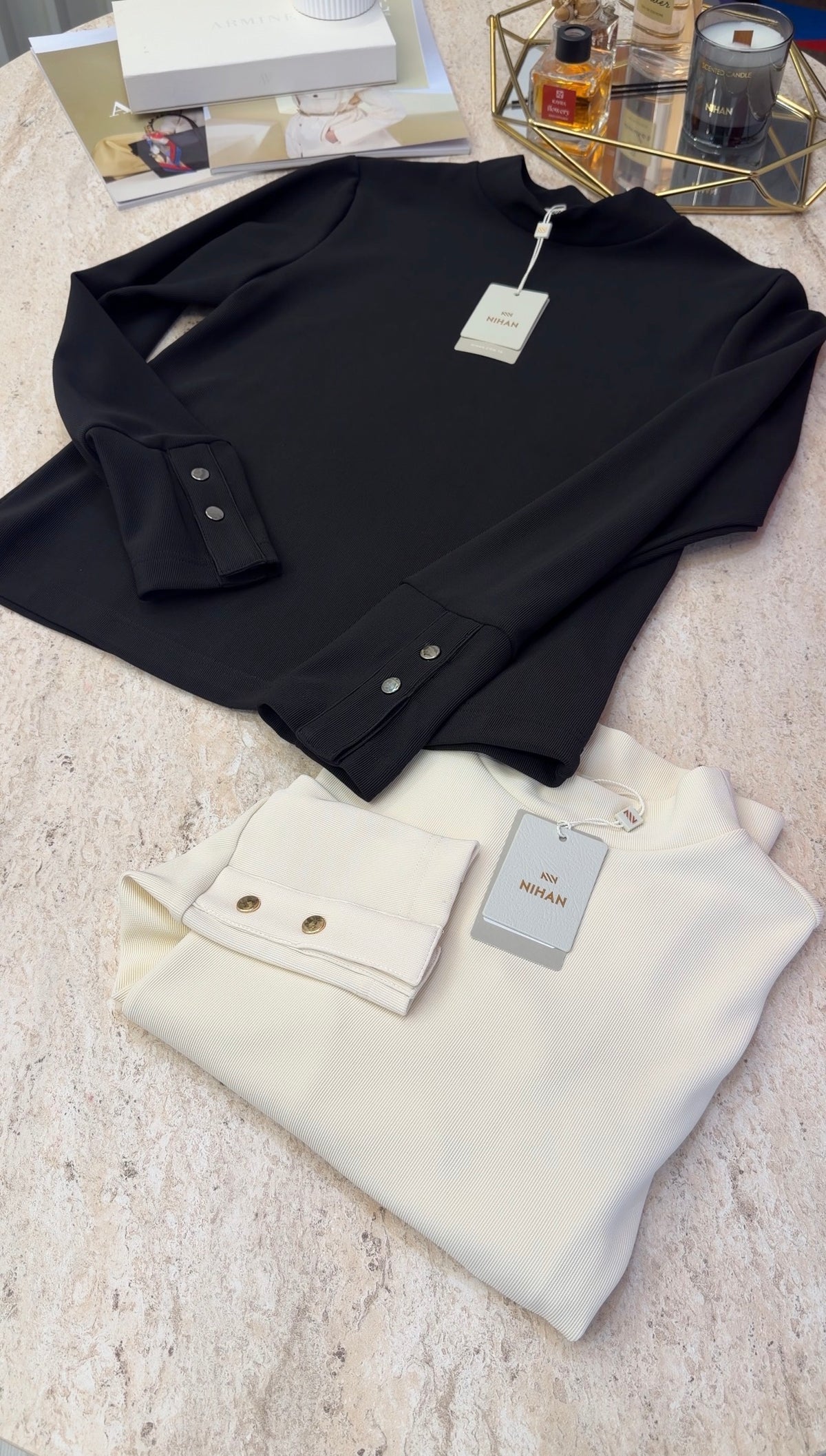 NİHAN Dik Yaka Basic Bluz / 4160
