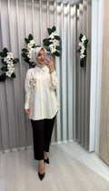 KAYRA İşleme Detaylı Saten Bluz / 21003