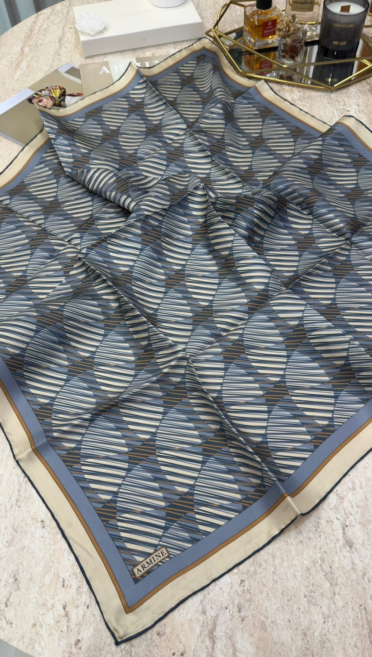 Armine Saf İpek Twill Eşarp 9533D