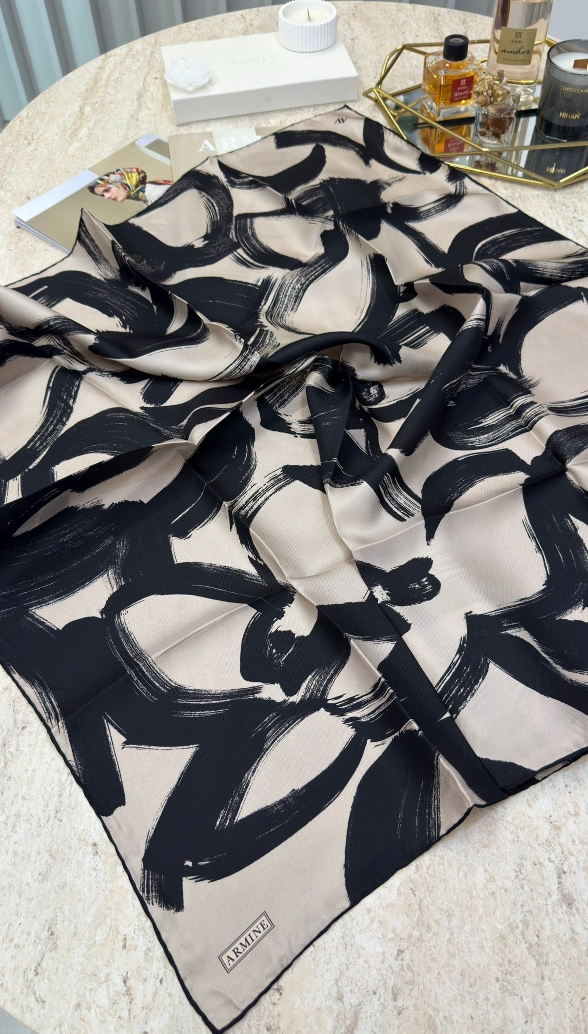 Armine Saf İpek Twill Eşarp 9555D