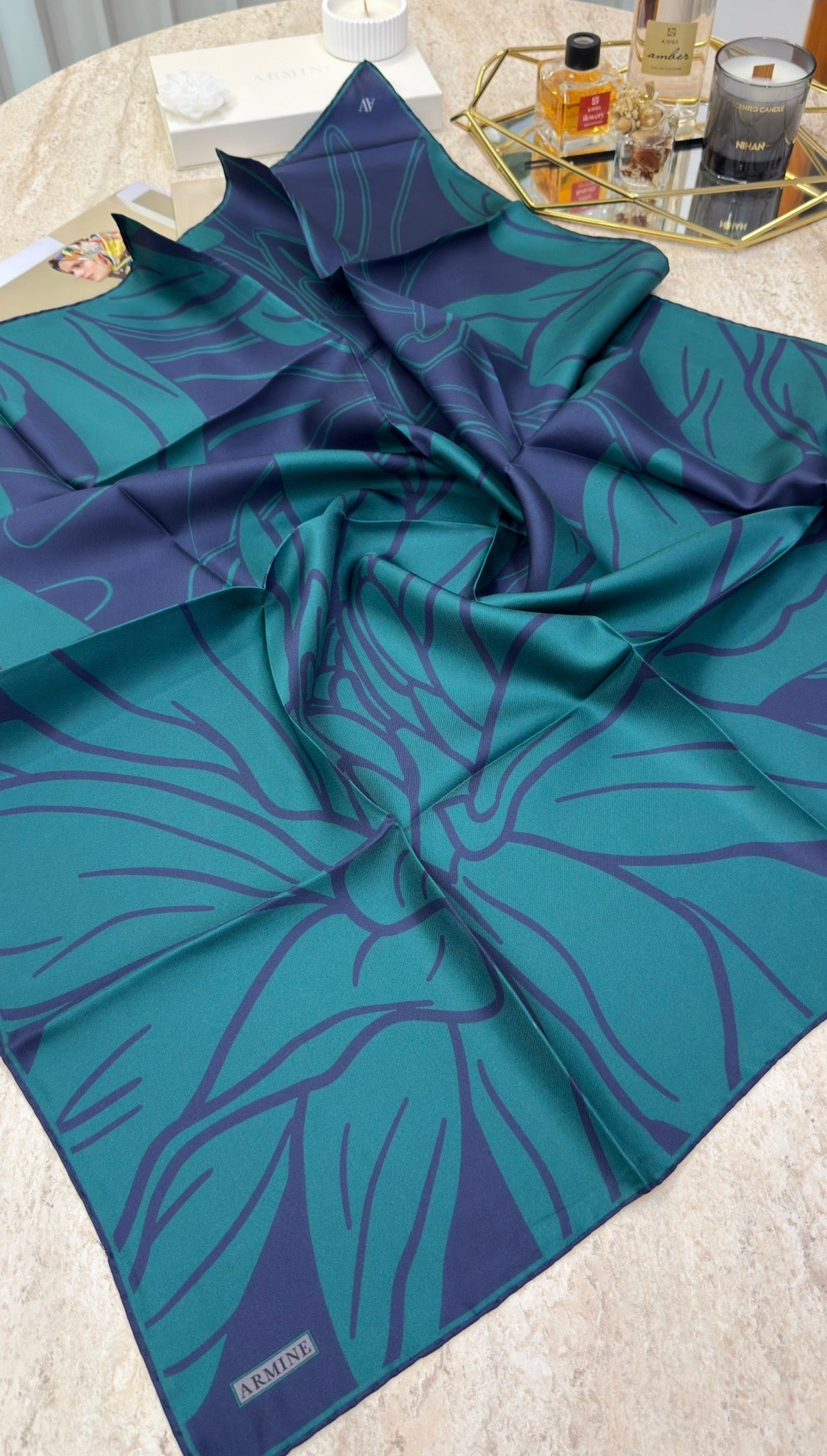 Armine Saf İpek Twill Eşarp 9553D