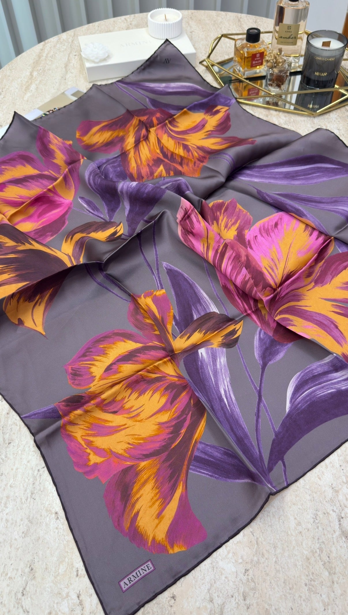 Armine Saf İpek Twill Eşarp 9506D