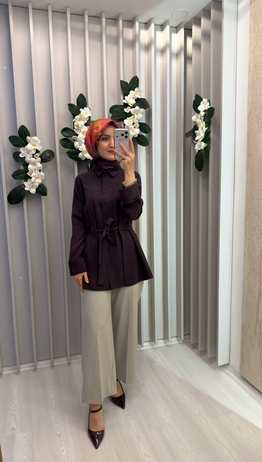 NİHAN Pili Kuşak Detaylı Tunik / 5167