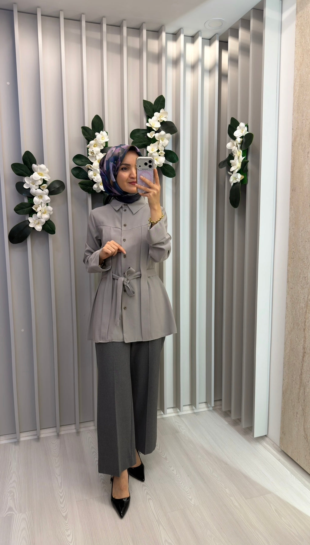 NİHAN Pili Kuşak Detaylı Tunik / 5167