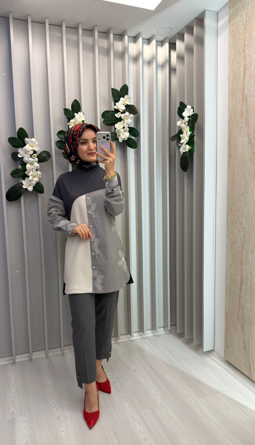 NİHAN Poplin Örme Kumaş Mixli Spor Tunik / 4128