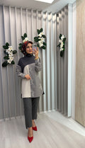 NİHAN Poplin Örme Kumaş Mixli Spor Tunik / 4128