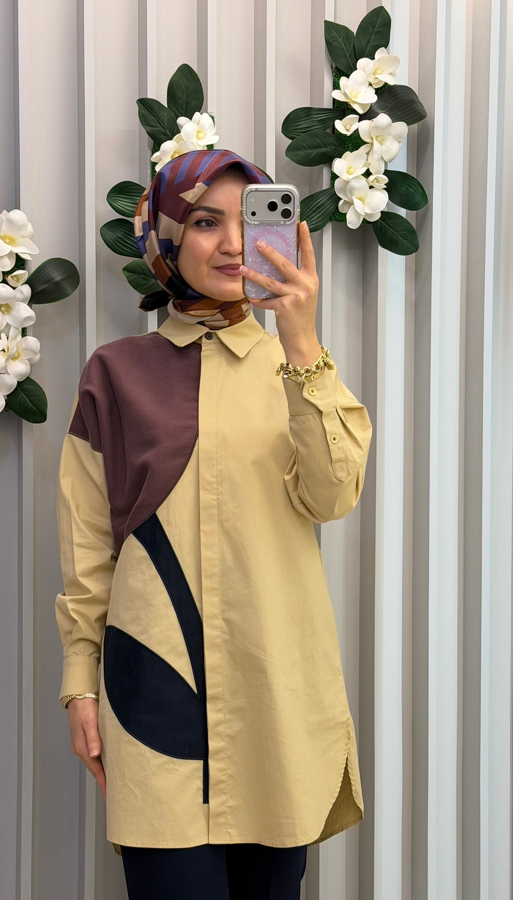 KAYRA Kumaş Garnili Pamuklu Tunik / 71003