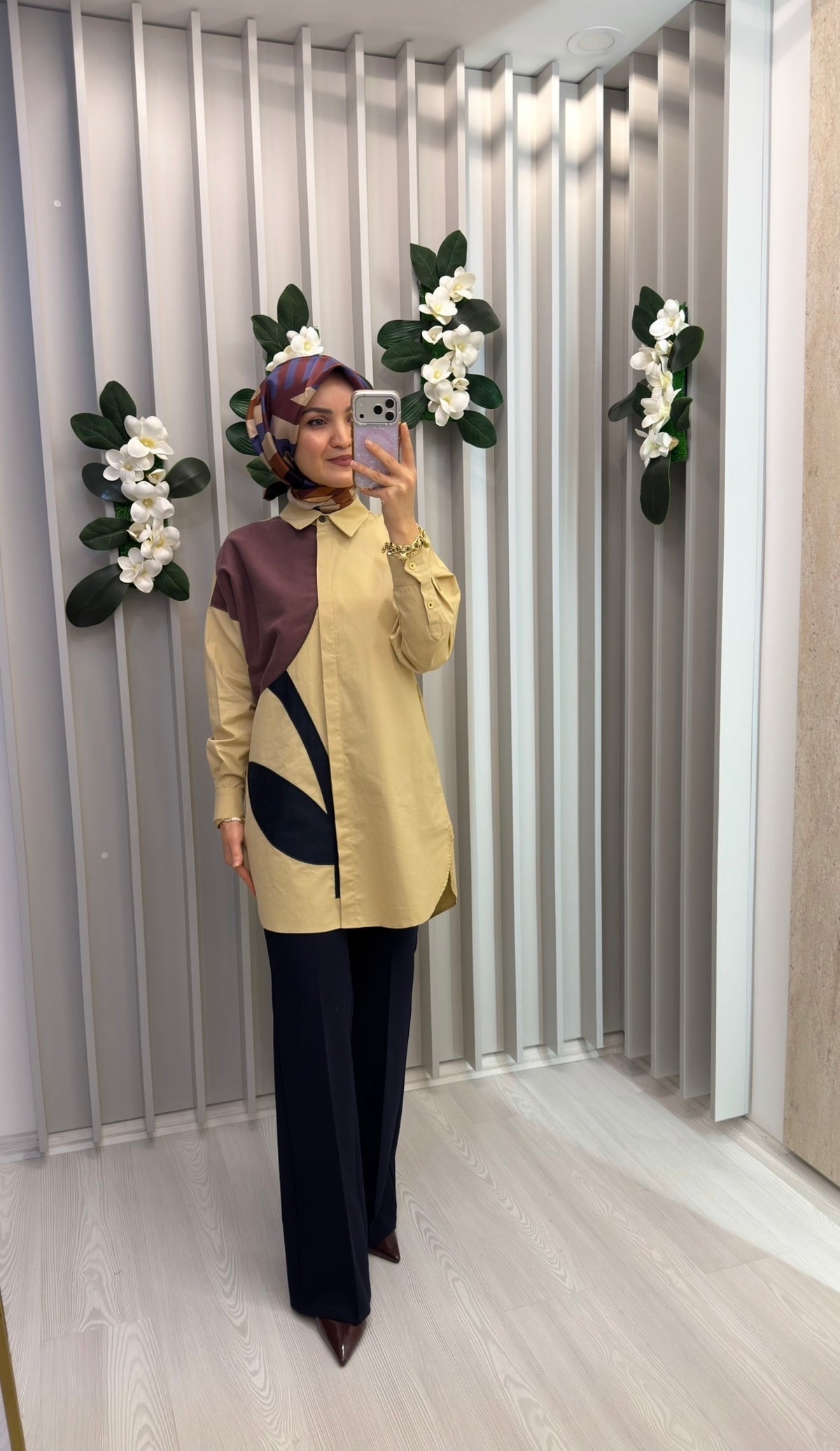 KAYRA Kumaş Garnili Pamuklu Tunik / 71003