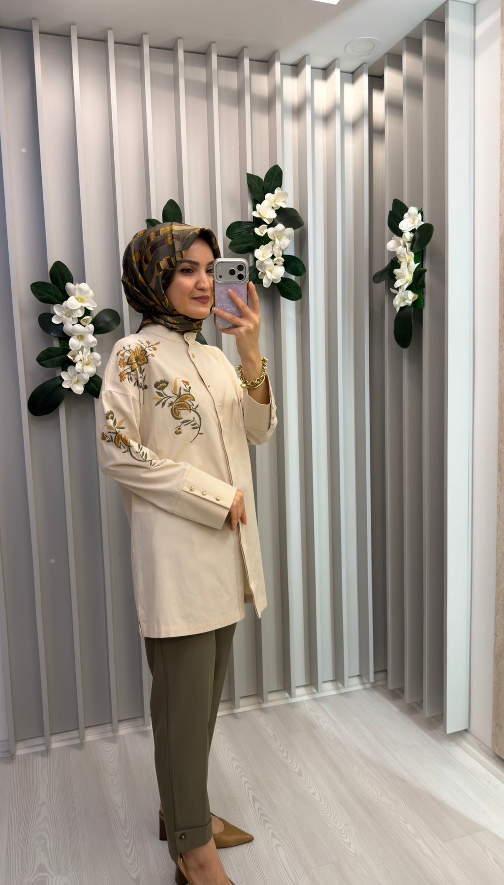 KAYRA %100 Pamuklu Hakim Yaka Tunik / 21001