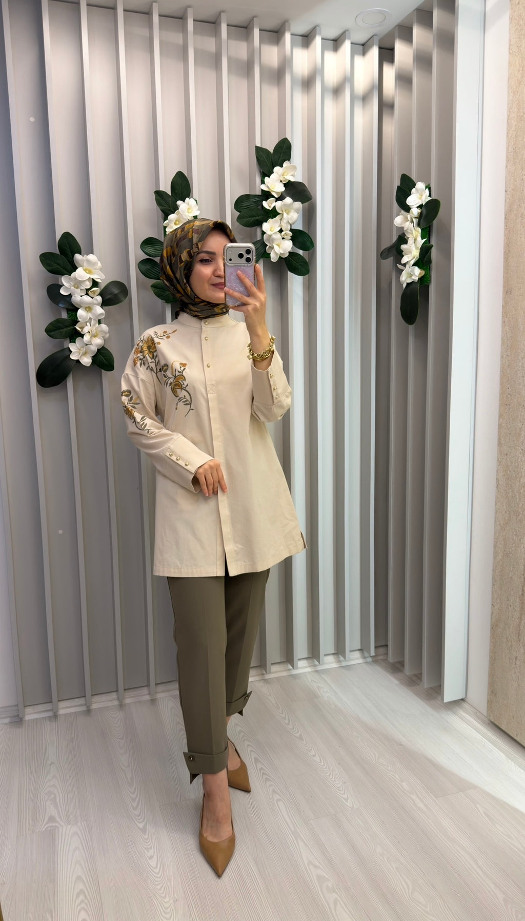 KAYRA %100 Pamuklu Hakim Yaka Tunik / 21001