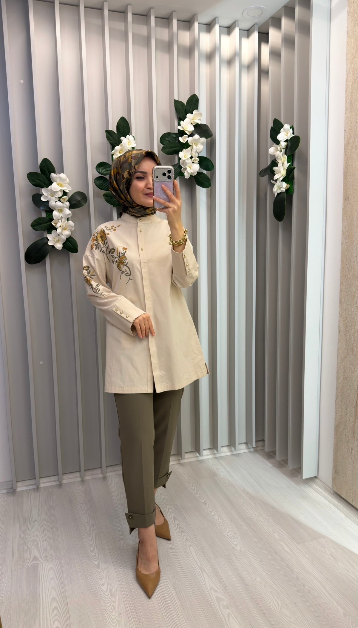 KAYRA %100 Pamuklu Hakim Yaka Tunik / 21001