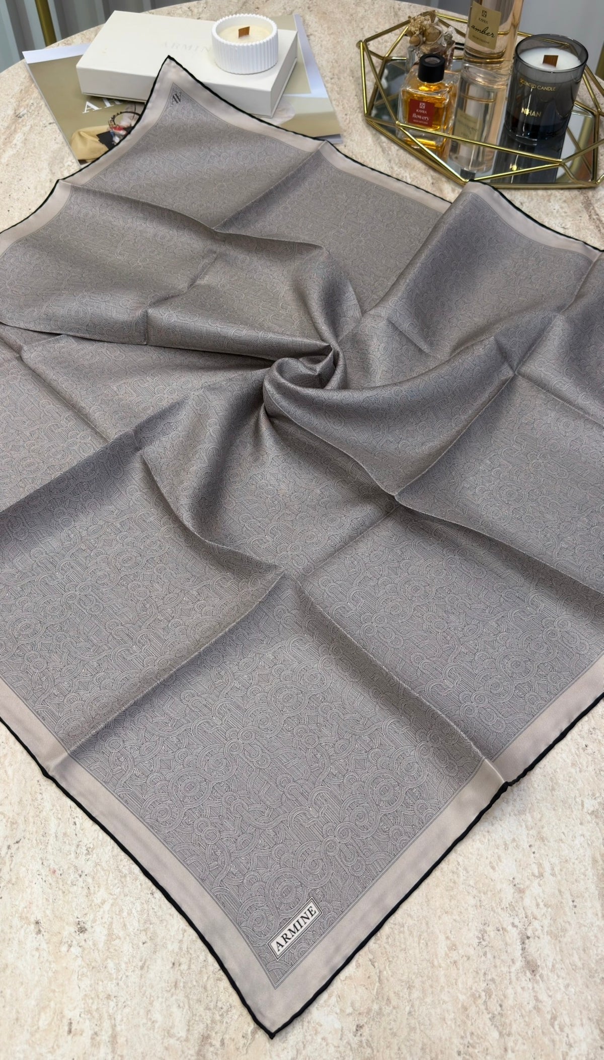ARMİNE Saf İpek Twill Eşarp 9601D
