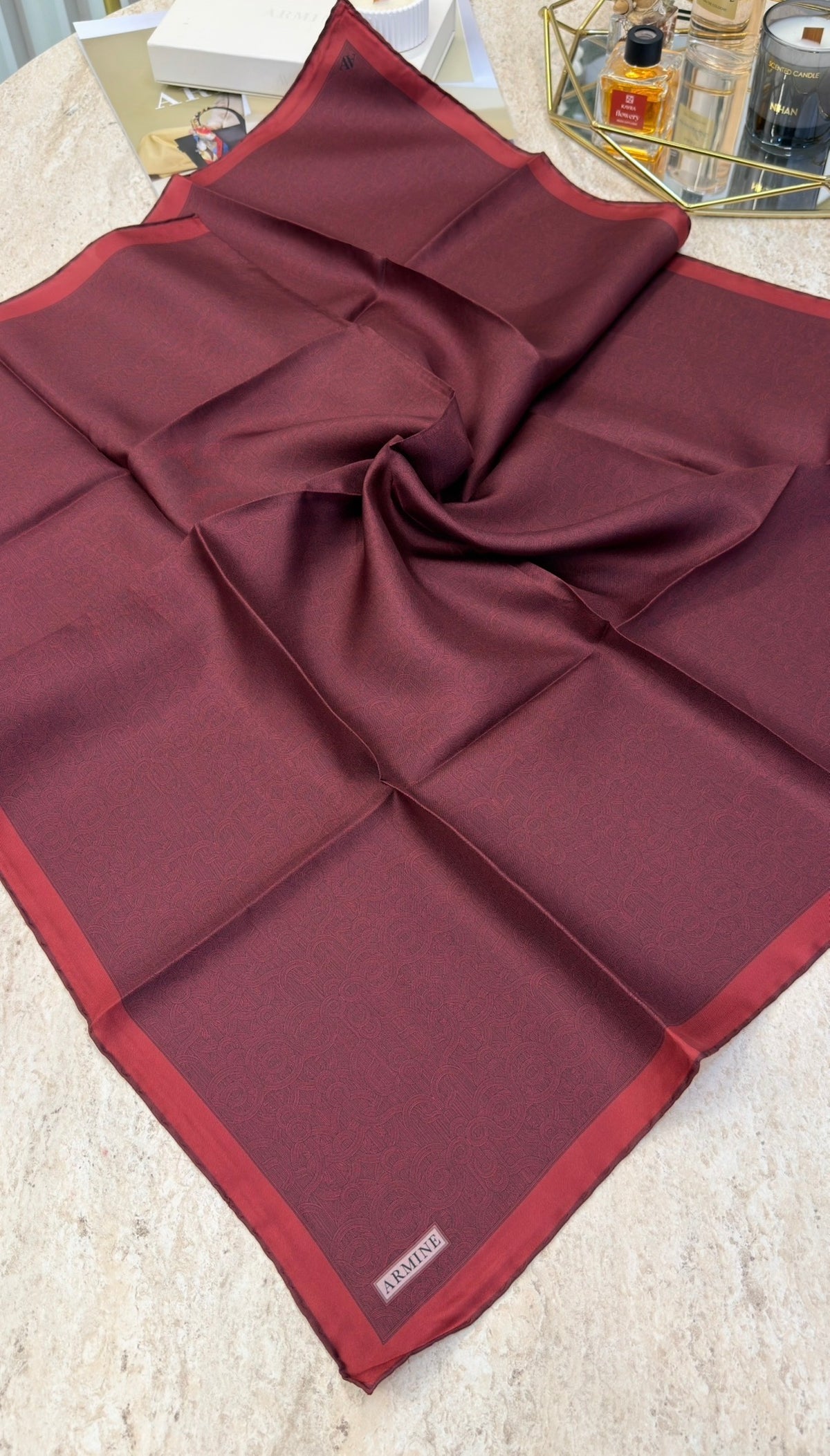 ARMİNE Saf İpek Twill Eşarp 9601D