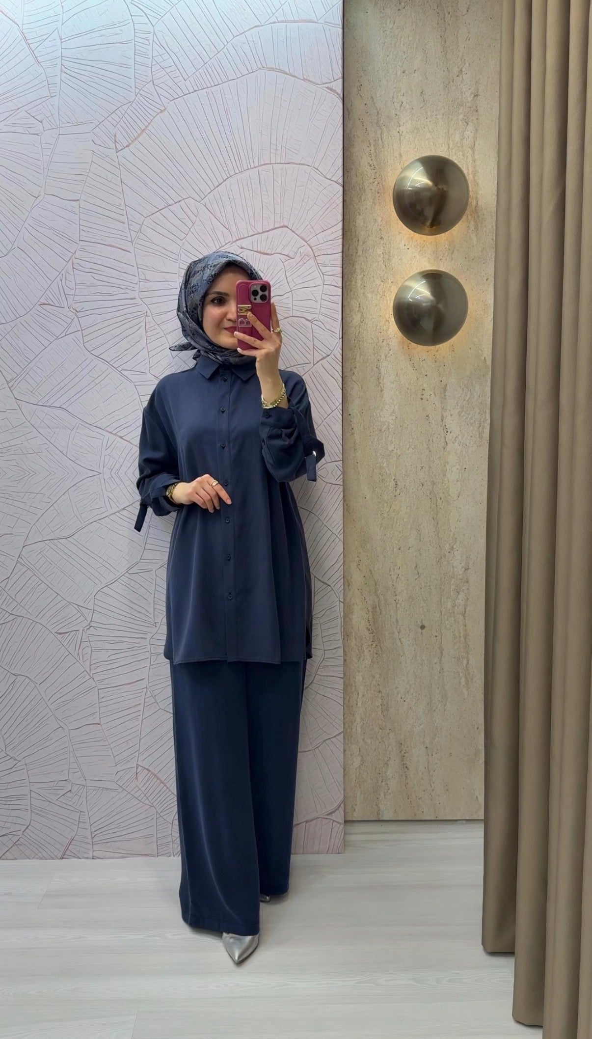 NİHAN Yanları Asimetrik Detaylı Lyocell Pantolon Tunik Takım / 4138