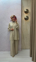 NİHAN Yanları Asimetrik Detaylı Lyocell Pantolon Tunik Takım / 4138