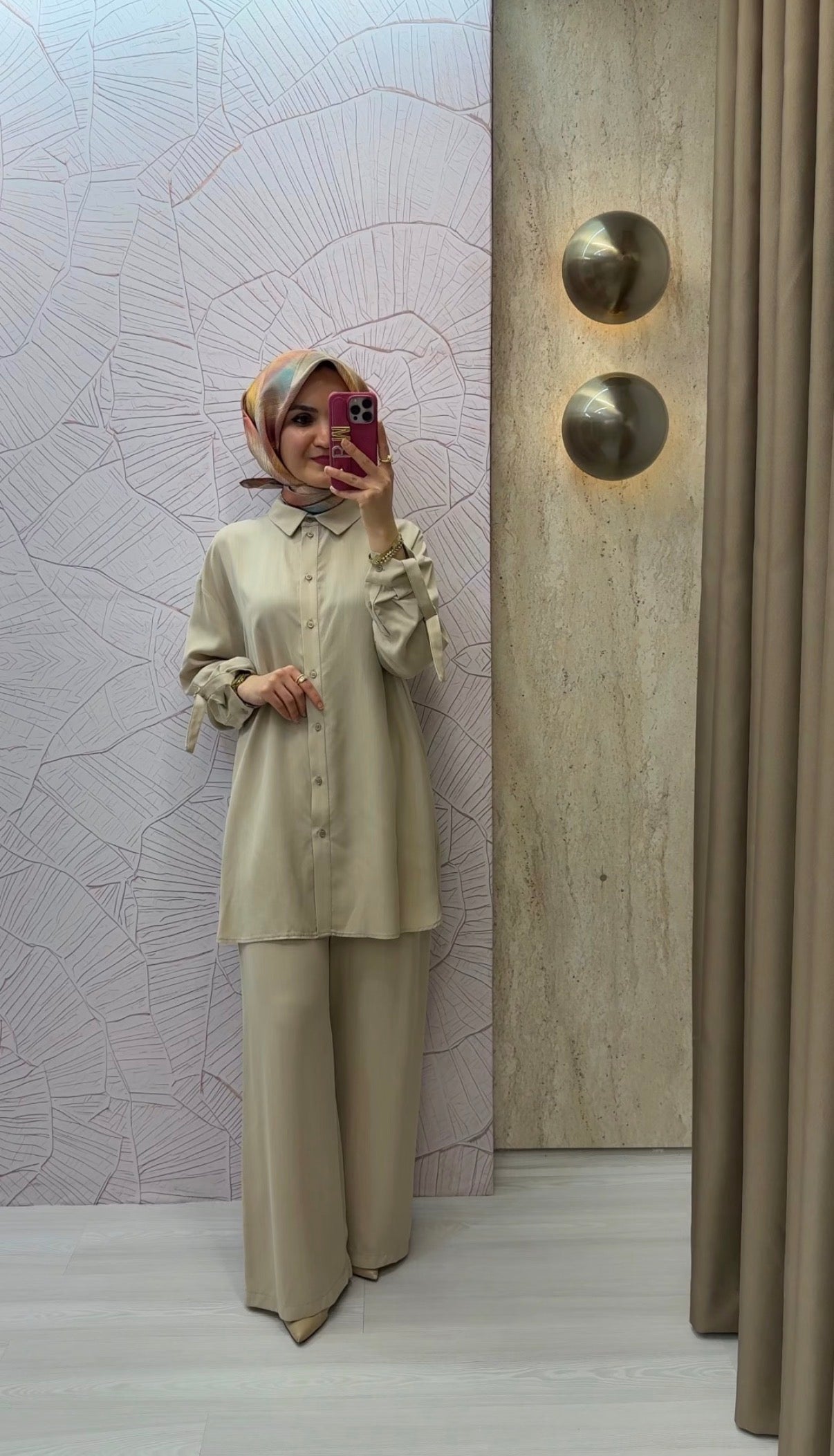 NİHAN Yanları Asimetrik Detaylı Lyocell Pantolon Tunik Takım / 4138
