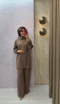 NİHAN Yanları Asimetrik Detaylı Lyocell Pantolon Tunik Takım / 4138